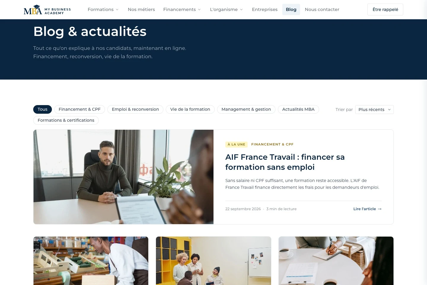Article ou index du blog
