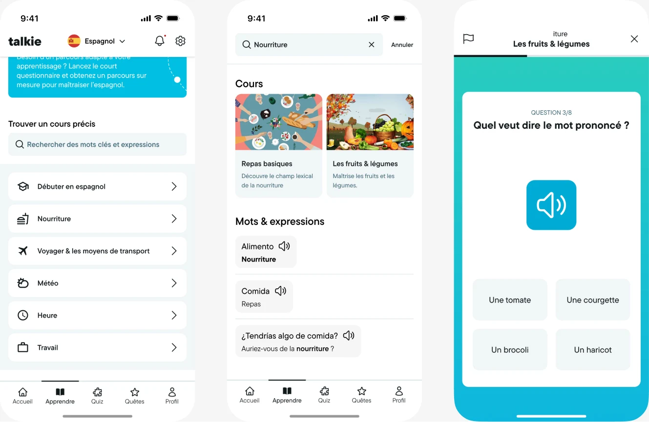 Parcours d’apprentissage Talkie